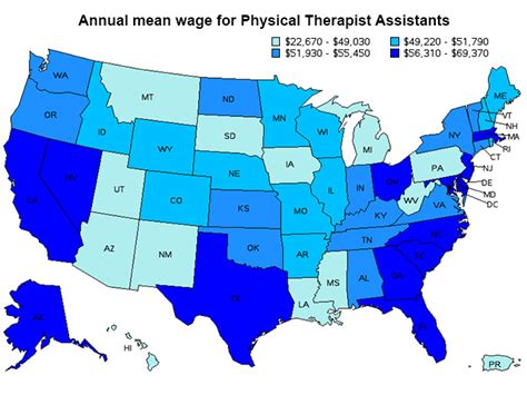 average pta salary by state.